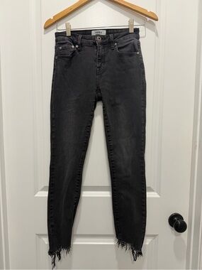 pistola Black High-Rise Skinny Jeans with Raw Hem